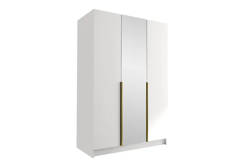 Herrljunga Garderob med Spegel 150 cm - Vit/Guld - Förvaring - Garderober & garderobssystem