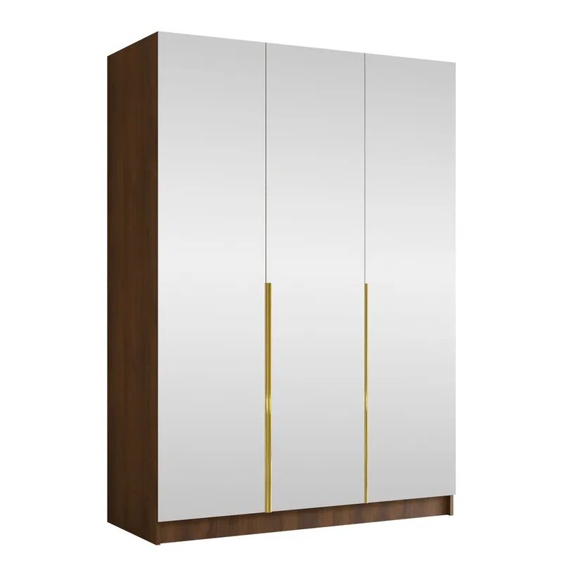 Herrljunga Garderob med Spegel 150x215 cm - Guld/Spegel - Förvaring - Garderober & garderobssystem