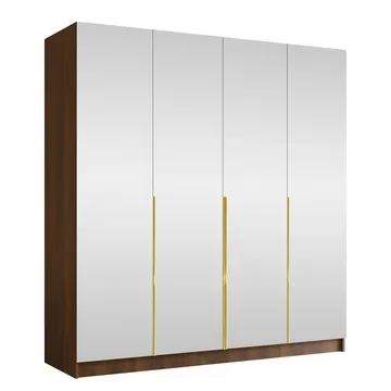 Herrljunga Garderob med Spegel 200x215 cm - Guld/Spegel - Förvaring - Garderober & garderobssystem
