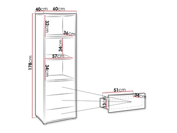 Agawal Bokhylla 60 cm - Brun - Förvaring - Hylla - Bokhylla