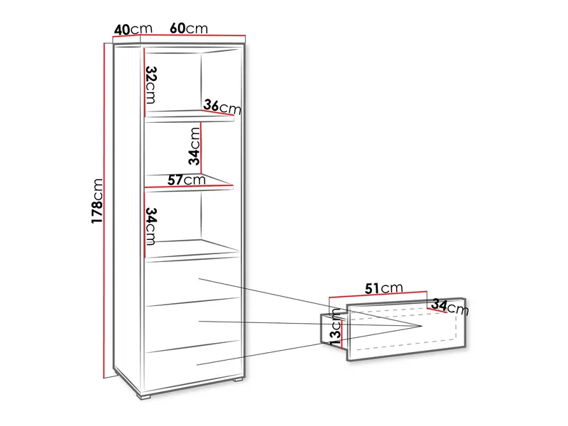 Agawal Bokhylla 60 cm - Brun - Förvaring - Hylla - Bokhylla