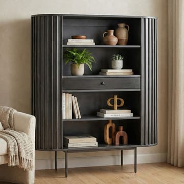 Belilo Bokhylla 105 cm Ribbdesign - svart - Förvaring - Hylla - Bokhylla
