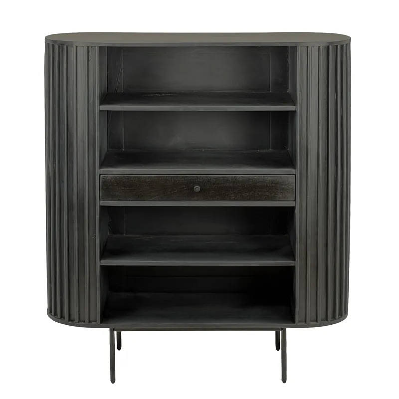 Belilo Bokhylla 105 cm Ribbdesign, svart