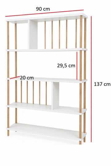 Belvo Bokhylla 90x137x20 cm - Vit - Förvaring - Hylla - Bokhylla