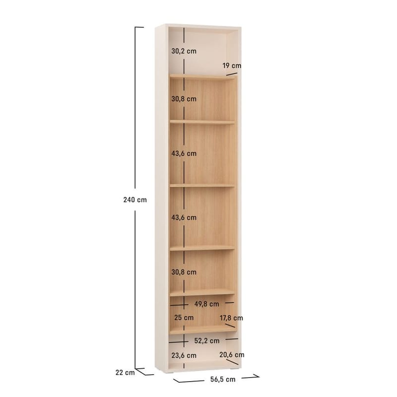 Bokhylla 4 You Fresh 4 Dörrar Sida av Garderob - 240,6 cm - Förvaring - Hylla - Bokhylla