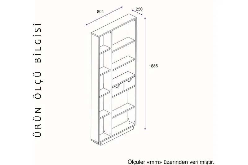 Ackerman Bokhylla 80 cm - Vit|Valnöt - Förvaring - Hylla - Bokhylla
