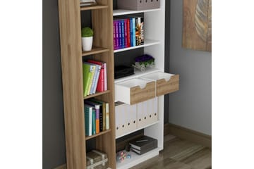 Ackerman Bokhylla 80 cm - Vit|Valnöt - Förvaring - Hylla - Bokhylla