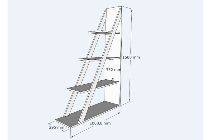 Ampelio Bokhylla 100 cm i Målat Trä - Vit - Förvaring - Hylla - Bokhylla