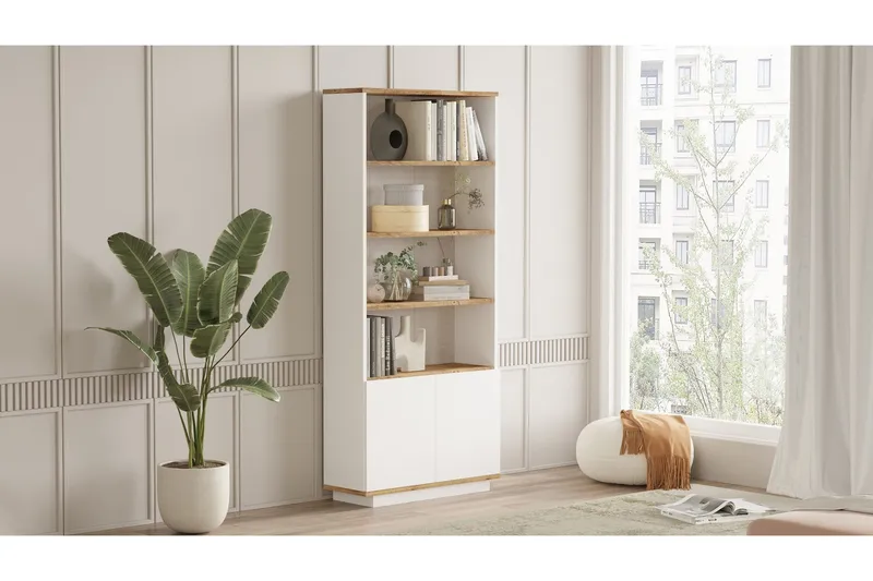 Anari Bokhylla 77,5 cm - Brun/Vit - Förvaring - Hylla - Bokhylla