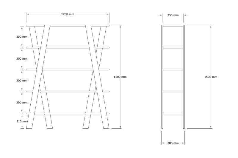 Andifli Bokhylla 120x150 cm - Blå - Förvaring - Hylla - Bokhylla