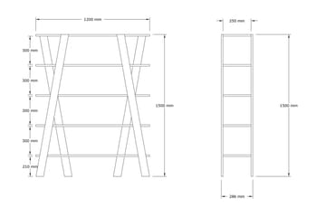 Andifli Bokhylla 120x150 cm - Brun - Förvaring - Hylla - Bokhylla