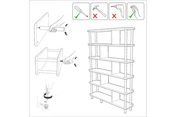 Andifli Bokhylla 120x168,5 cm - Svart - Förvaring - Hylla - Bokhylla