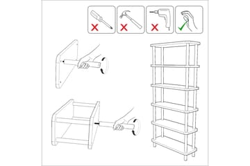 Andifli Bokhylla 80x168,5 cm - Svart - Förvaring - Hylla - Bokhylla