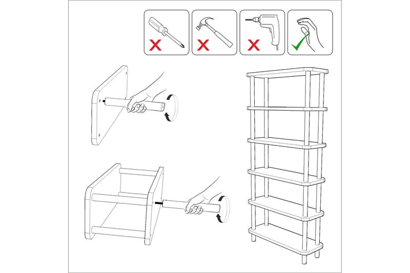 Andifli Bokhylla 80x168,5 cm - Svart - Förvaring - Hylla - Bokhylla