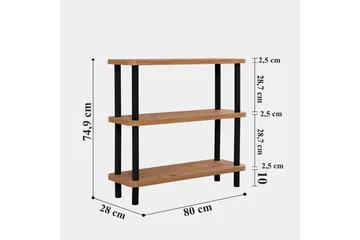 Andifli Bokhylla 80x75 cm - Svart - Förvaring - Hylla - Bokhylla