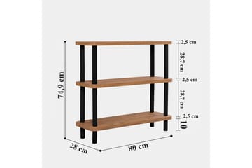 Andifli Bokhylla 80x75 cm - Svart - Förvaring - Hylla - Bokhylla