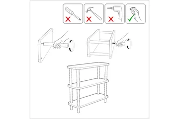 Andifli Bokhylla 80x75 cm - Svart - Förvaring - Hylla - Bokhylla