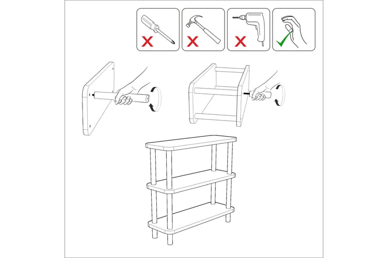 Andifli Bokhylla 80x75 cm - Svart - Förvaring - Hylla - Bokhylla