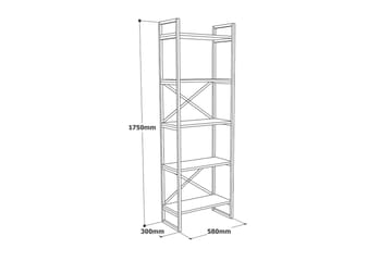 Aobrey Bokhylla 58 cm - Marmor/Guld - Förvaring - Hylla - Bokhylla