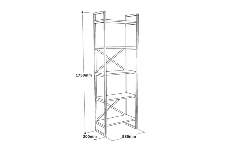 Aobrey Bokhylla 58 cm - Marmor/Guld - Förvaring - Hylla - Bokhylla