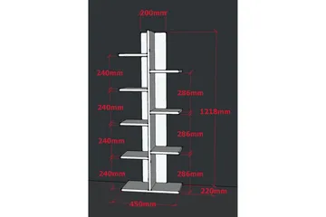 Asillane Bokhylla Pelare - Vit - Förvaring - Hylla - Bokhylla