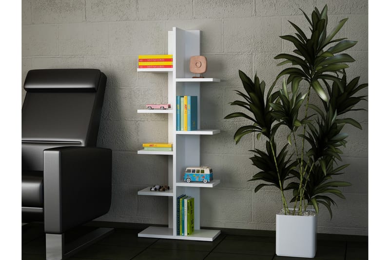 Asillane Bokhylla Pelare - Vit - Förvaring - Hylla - Bokhylla