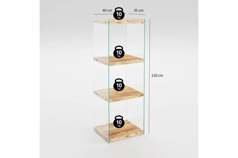 Assanisa Bokhylla 120x40 cm - Natur - Förvaring - Hylla - Bokhylla