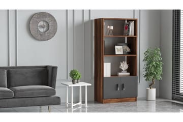 Barrock Bokhylla 63,6 cm i Trä med Teakutseende - Teak|Antracit - Förvaring - Hylla - Bokhylla