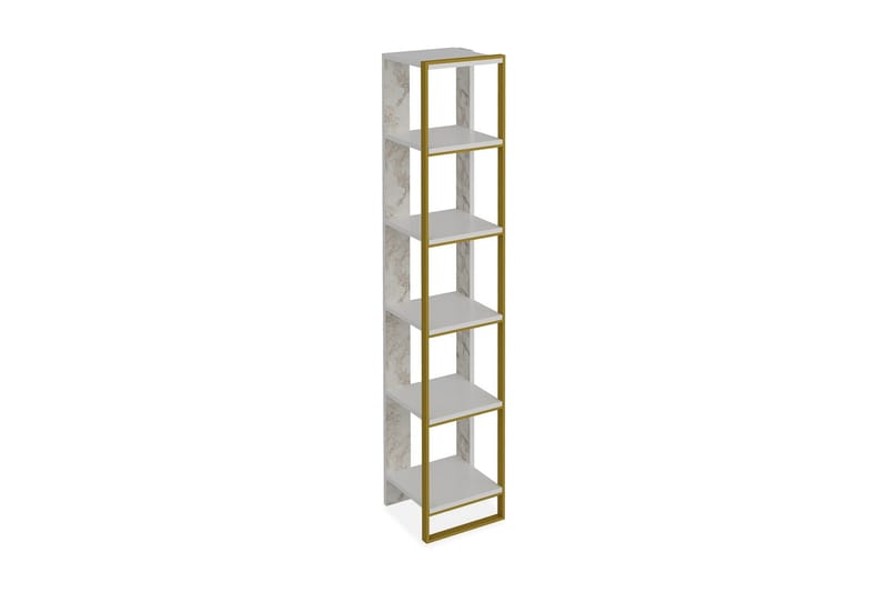 Bascle Bokhylla 31 cm i Trä med Metallram, Vit