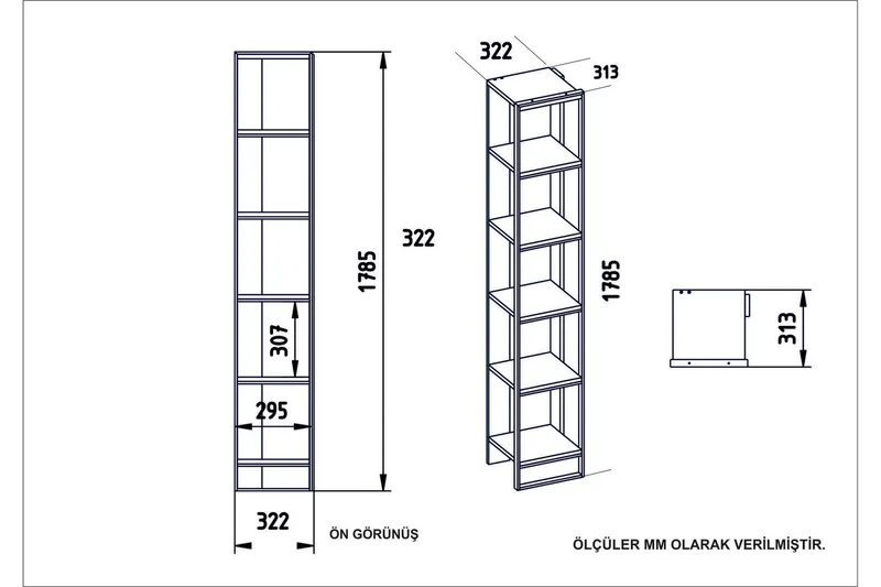 Bascle Bokhylla 32 cm - Guld|Vit - Förvaring - Hylla - Bokhylla
