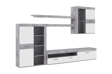 Berrey TV-Möbelset 300 cm - Vit - Förvaring - Hylla - Bokhylla