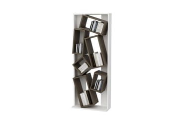 Bokhylla Bloemendal vit / valnöt - Brun/Vit - Förvaring - Hylla - Bokhylla