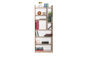 Bokhylla 175x63 cm - Natur/Vit - Förvaring - Hylla - Bokhylla