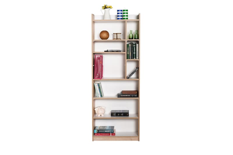 Bokhylla 175x63 cm - Natur/Vit - Förvaring - Hylla - Bokhylla