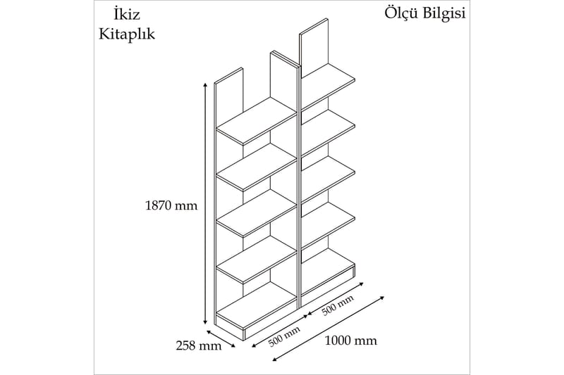 Bokhylla 187x100 cm - Valnöt - Förvaring - Hylla - Bokhylla