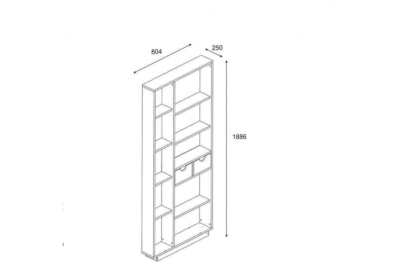 Bokhylla 189x80 cm - Natur - Förvaring - Hylla - Bokhylla