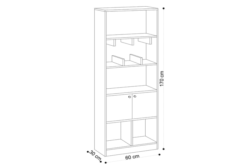 Bokhylla 30x60 cm - Natur - Bokhylla
