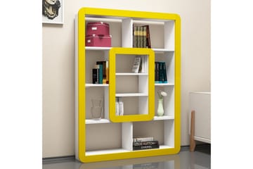 Bokhylla Amtorp 109 cm - Vit|Gul - Förvaring - Hylla - Bokhylla
