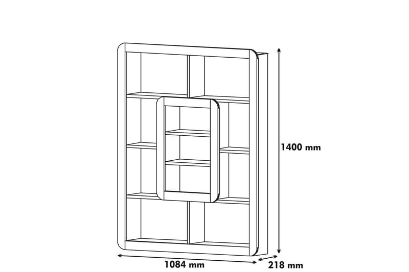 Bokhylla Amtorp 109 cm - Vit|Gul - Bokhylla