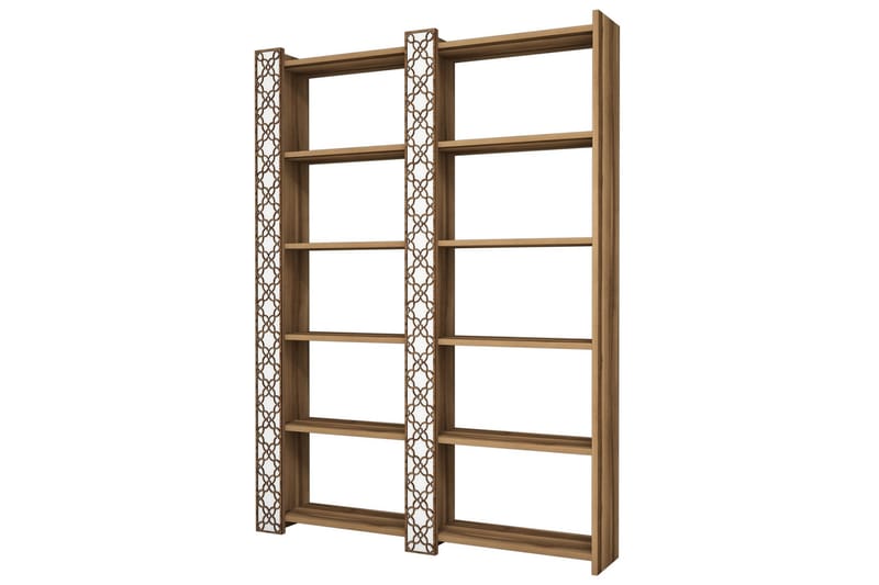 Bokhylla Amtorp 124 cm - Brun|Vit - Förvaring - Hylla - Bokhylla