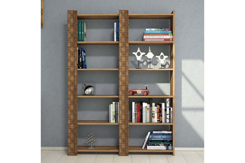 Bokhylla Amtorp 124 cm - Mörkbrun - Förvaring - Hylla - Bokhylla