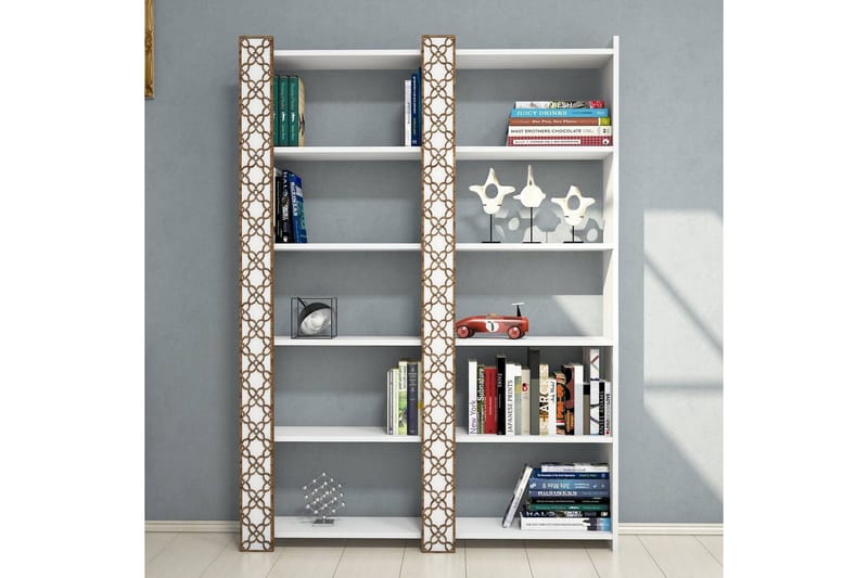 Bokhylla Amtorp 124 cm - Vit - Förvaring - Hylla - Bokhylla