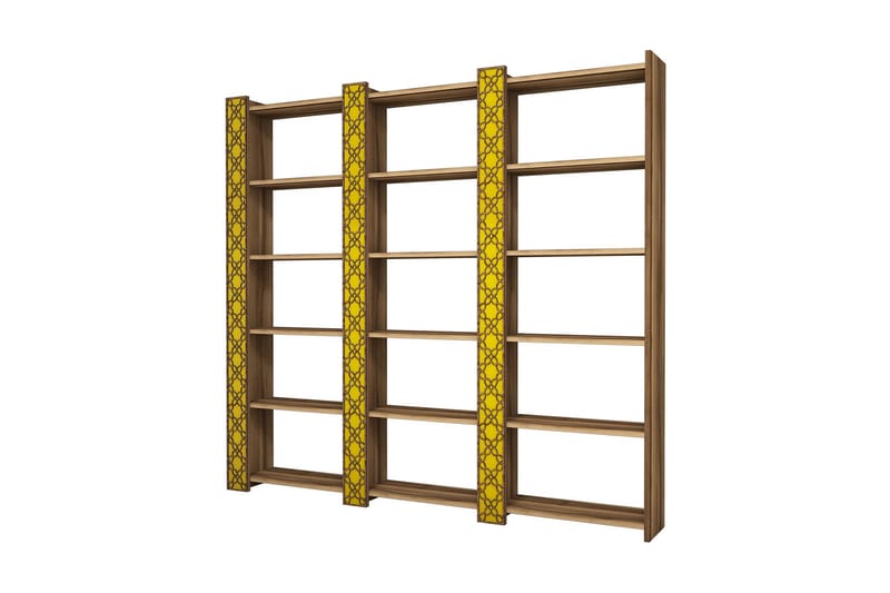 Bokhylla Amtorp 184 cm - Brun|Gul - Förvaring - Hylla - Bokhylla