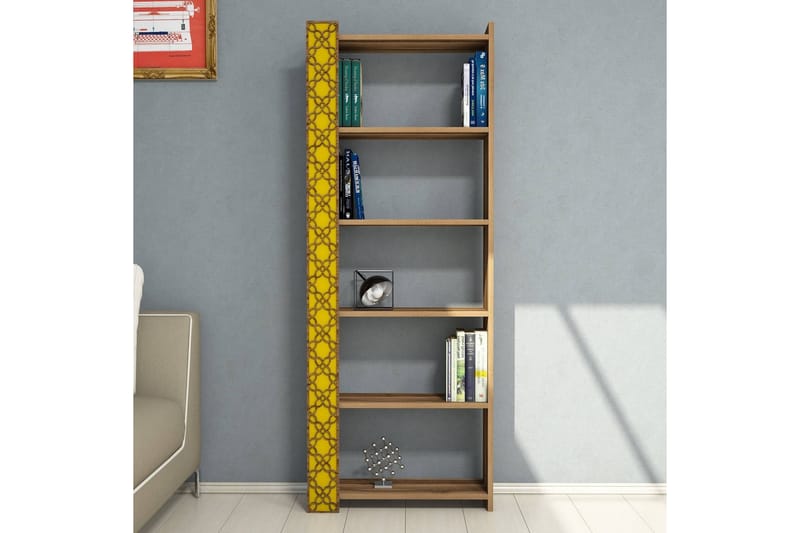 Bokhylla Amtorp 64 cm - Brun|Gul - Förvaring - Hylla - Bokhylla