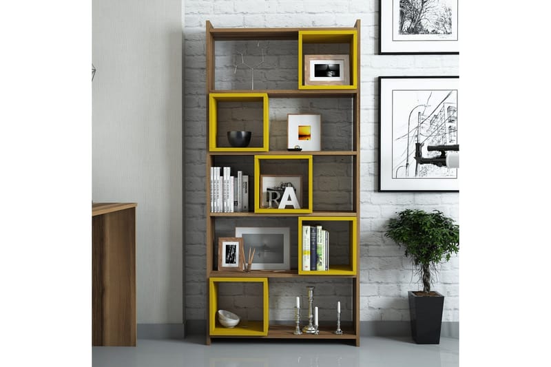 Bokhylla Amtorp 80 cm - Brun|Gul - Förvaring - Hylla - Bokhylla