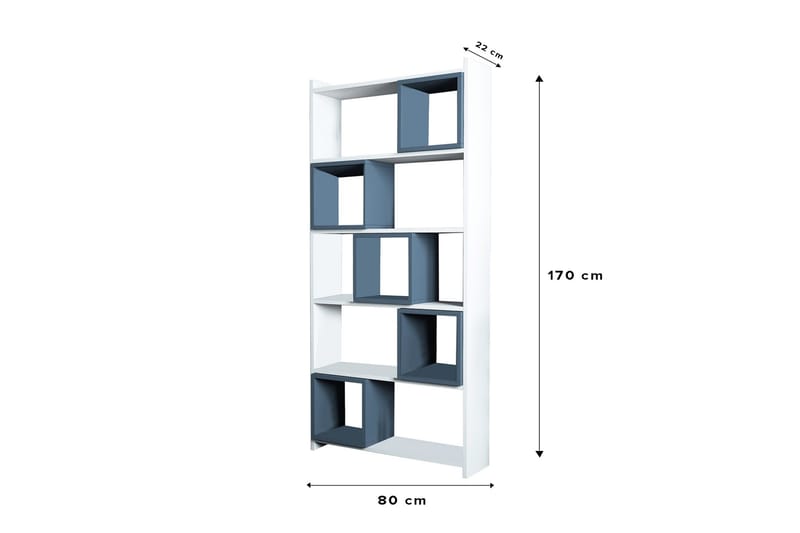Bokhylla Amtorp 80 cm - Vit|Blå - Förvaring - Hylla - Bokhylla