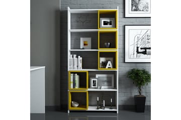 Bokhylla Amtorp 80 cm - Vit|Gul - Förvaring - Hylla - Bokhylla