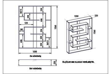 Bokhylla Arslev 120 cm - Svart|Ek - Förvaring - Hylla - Bokhylla