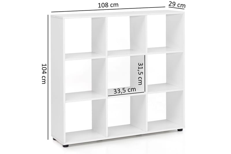 Bokhylla Bolbeck 108x29 cm - Vit - Förvaring - Hylla - Bokhylla