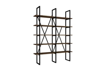Bokhylla Burgazal 126x26 cm 10 Hyllor - Mörkbrun/Svart - Förvaring - Hylla - Bokhylla